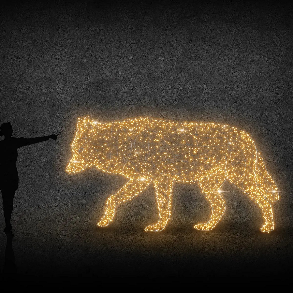 Eco Fix 3D LED fényfarkas 180 cm, meleg fehér, alumínium