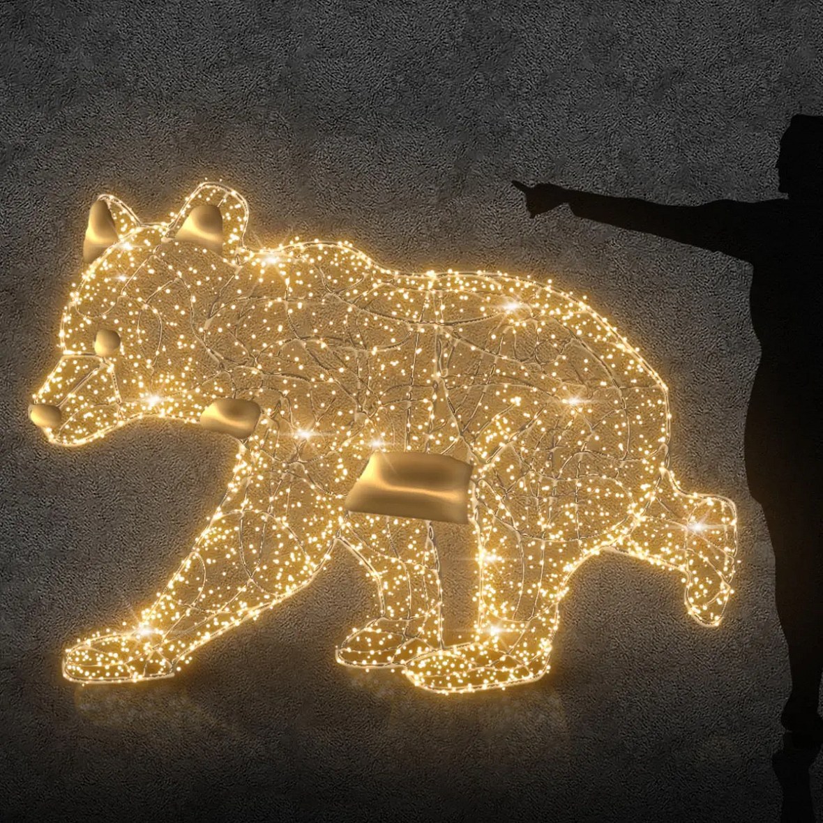 Eco Fix 3D LED fénymedve 160 cm, v1, meleg fehér, alumínium, meleg fehér