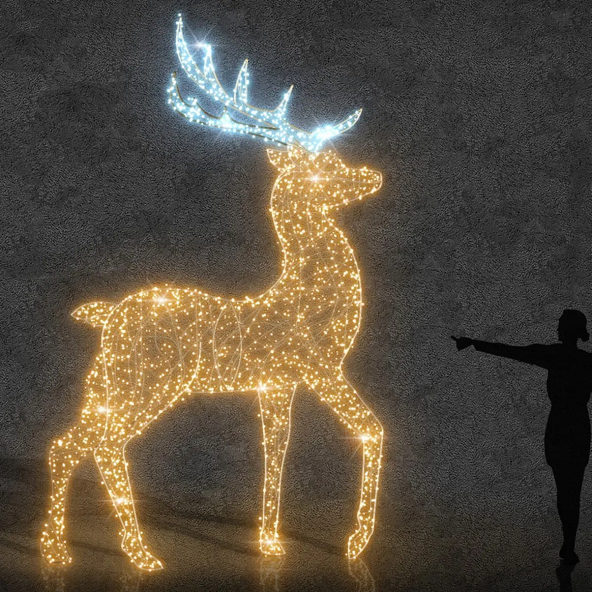 Eco Fix 3D LED szarvasfény 400 cm, meleg és jégfehér, alumínium
