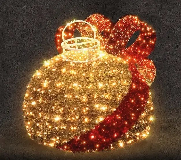 LED fénygömb íjjal, gömb átmérője 130 cm, meleg fehér