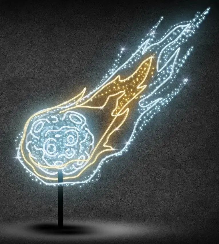 Eco Fix 2D LED meteor fény, 300 × 300 × 60 cm, jeges és meleg fehér, álló, 3D nyomtatott, alumínium, 3D nyomtatással
