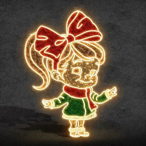 Eco Fix 2D LED fényfigura Annie, 110 × 150 cm, meleg fehér, álló, 3D nyomtatás, 3D nyomtatás