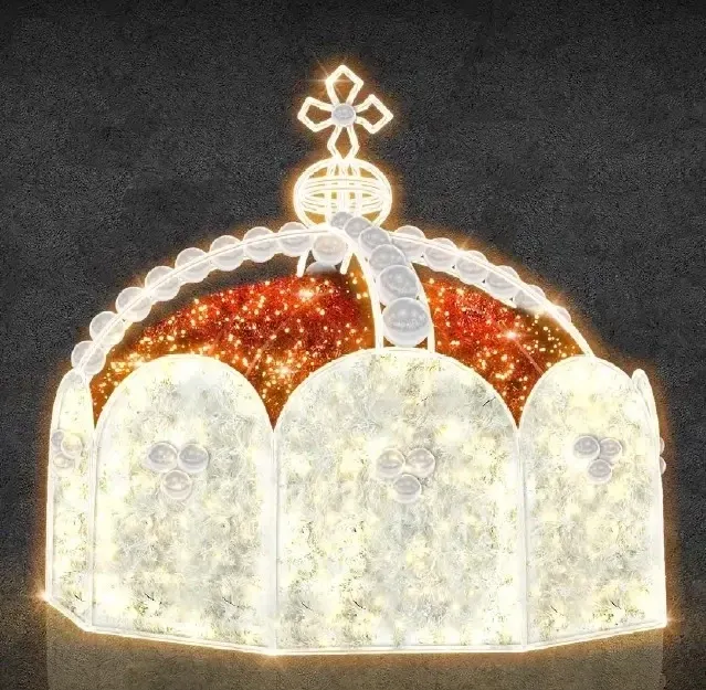 Easy Fix 2D LED-es lámpa Moravian Crown, 210 × 230 cm, meleg fehér, álló, alumínium