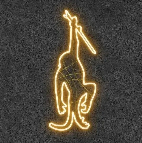 Eco Fix 2D LED-es fénymajom, lógó, lógó, 60 × 144 × 3 cm, meleg fehér, 3D nyomtatott, arany, arany színű