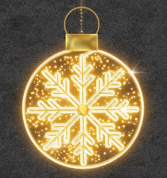 Easy Fix 2D LED-es fénydísz I. hópehellyel, lógó, 150 × 204 × 3 cm, meleg fehér, alumínium