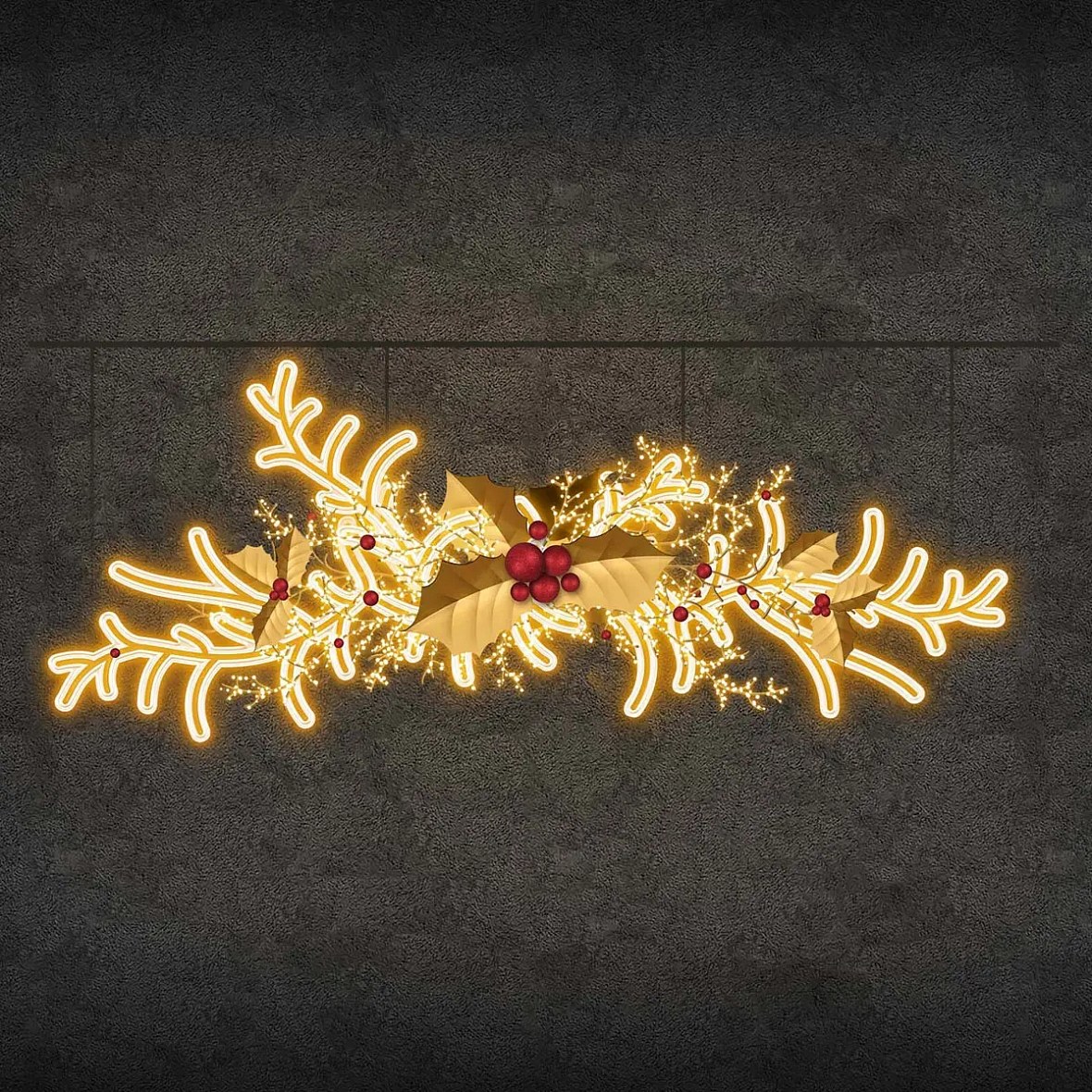 Easy Fix 2D LED-es LED ág, lógó, 245 × 100 × 15 cm, meleg fehér, 3D nyomtatás, arany színű
