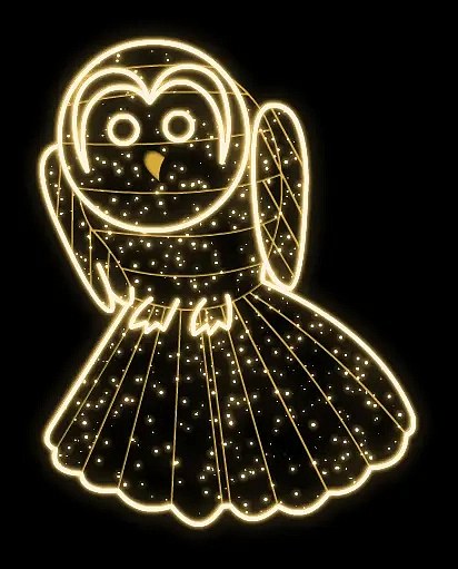 Easy Fix 2D LED-es világító bagoly, lógó, 130 × 165 × 5 cm, meleg fehér, 3D nyomtatás, fehér