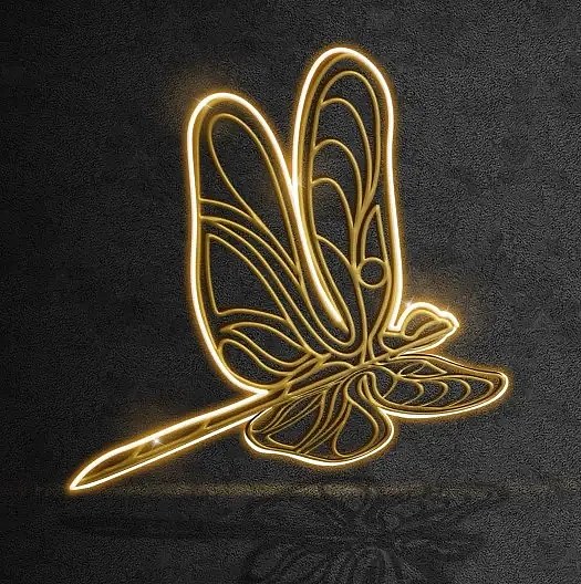 2D LED szitakötő lámpa, lógó, 100 × 104 × 3 cm, melegfehér színű