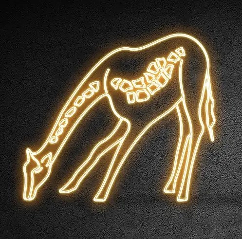 Eco Fix 2D LED-es fényzsiráf, ivókút, 249 × 217 cm, meleg fehér, álló, 3D nyomtatás, alumínium