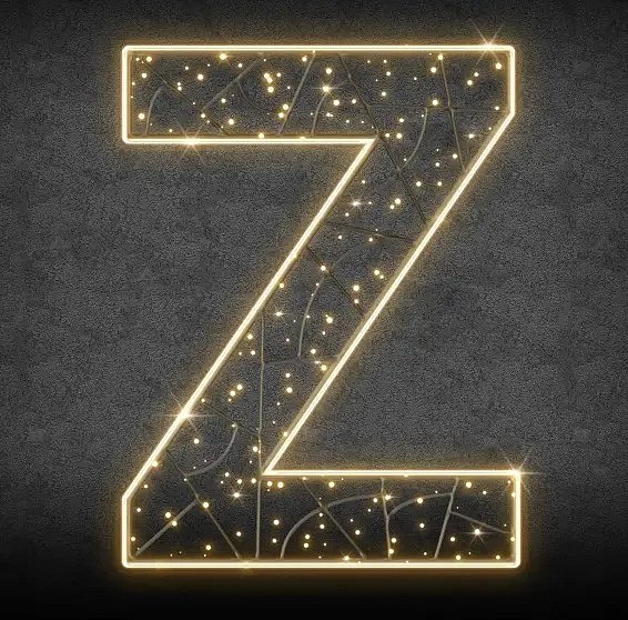 Eco Fix 2D LED-es LED-es világítás Z betű, 97 × 123 × 3 cm, meleg fehér, lógó, 3D nyomtatás, 3D nyomtatás