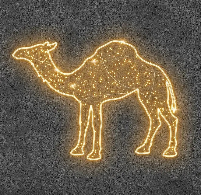 Eco Fix 2D LED lámpa Camel, 240 × 175 cm, meleg fehér, álló, 3D nyomtatás, alumínium, 3D nyomtatás, meleg fehér