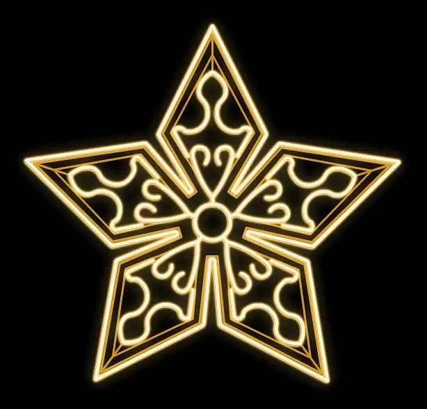 Easy Fix 2D LED-es csillagfény csillag Star Anise VII. díszekkel, lógó, Ø 200 cm, meleg fehér, alumínium, melegfehér