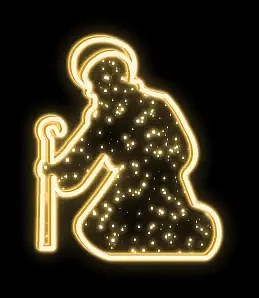 Eco Fix 2D LED fénymotívum Joseph, 85 × 100 cm, meleg fehér, álló, álló