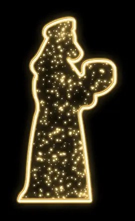Easy Fix 2D LED fénymotívum, King I, 105 × 185 × 50 cm, melegfehér, álló, álló