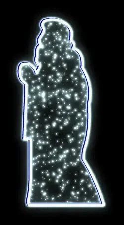 2D LED-es fénymotívum, King III, 85 × 180 cm, jeges fehér, állva
