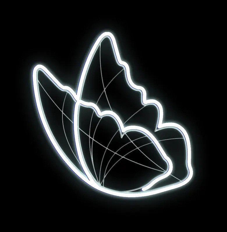 Eco Fix 2D LED fénypillangó, 55 × 55 cm, jeges fehér, lógó, 3D nyomtatás, 3D nyomtatás