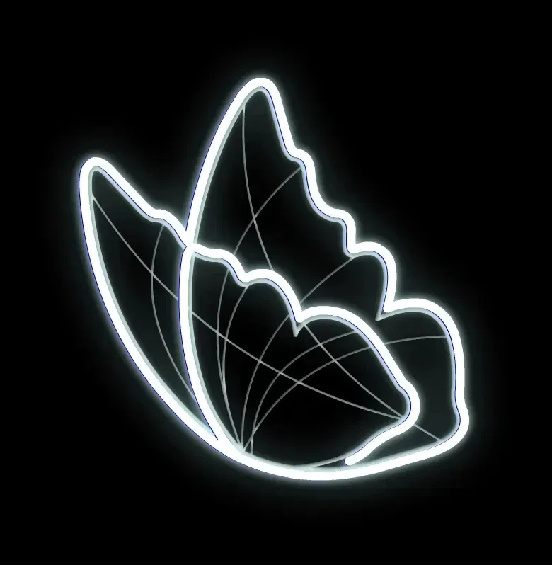 Eco Fix 2D LED fénypillangó, 55 × 55 cm, jeges fehér, lógó, 3D nyomtatás, 3D nyomtatás