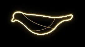 Eco Fix 2D LED-es fénymadár, lógó, 140 × 90 × 3 cm, meleg fehér, 3D nyomtatás, arany színű