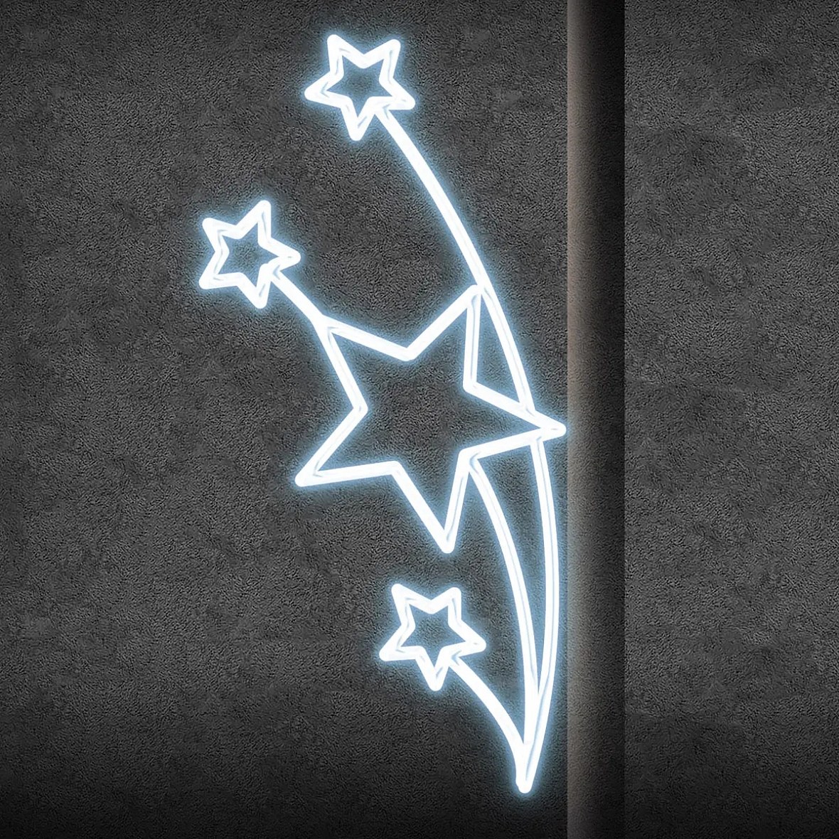 Easy Fix 2D LED csillagfény dekoráció, 145 × 300 cm, jégfehér, közvilágítási dekoráció, alumínium