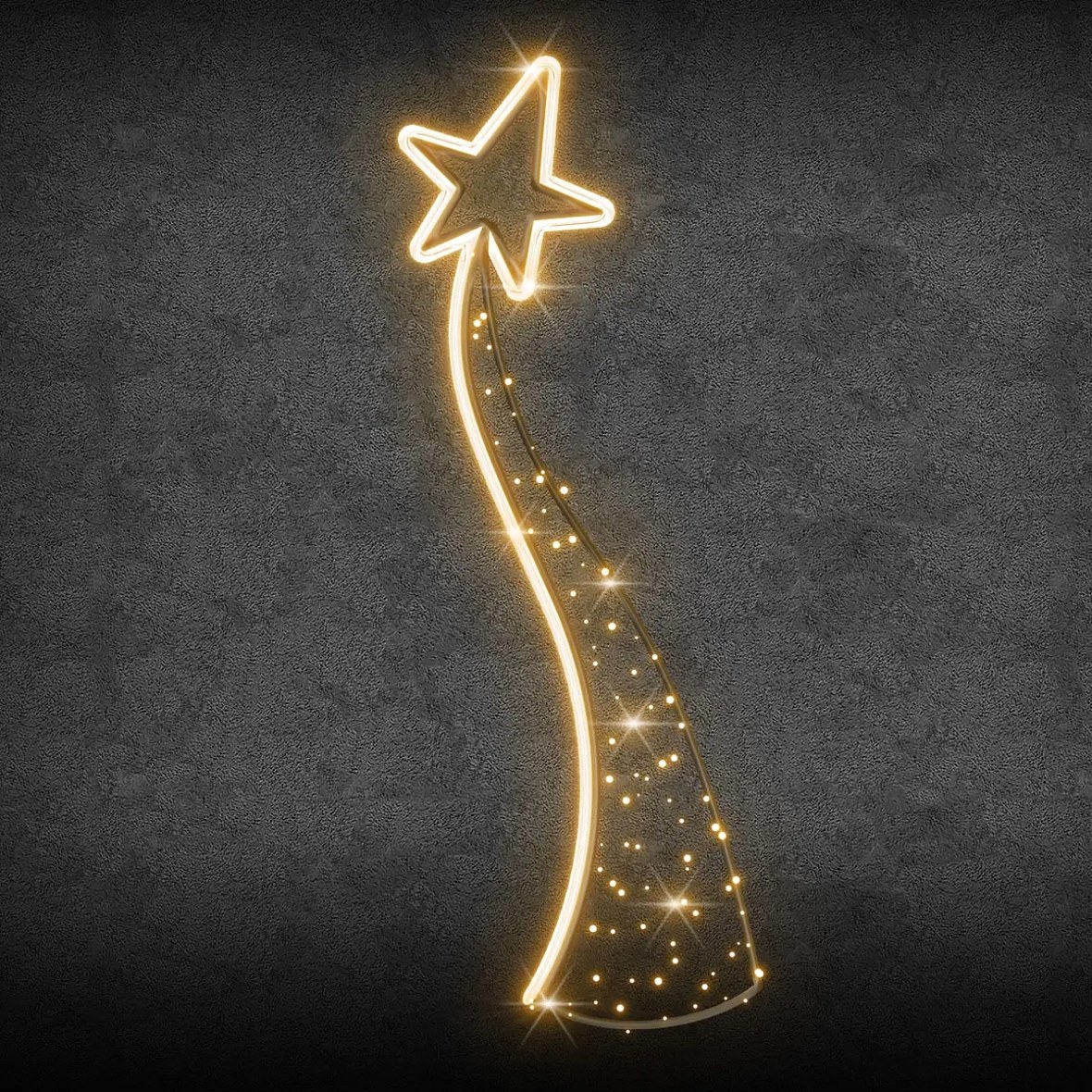 Easy Fix 2D LED üstökös fénydekoráció, 60 × 170 cm, meleg fehér, közvilágítási dekoráció, alumínium