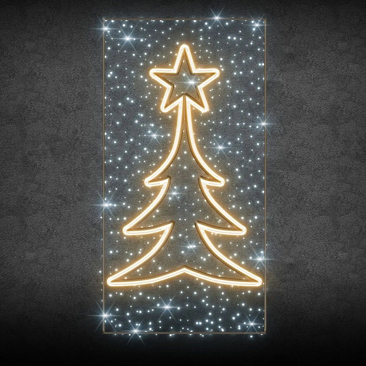 Easy Fix 2D LED fénydekoráció közvilágítási oszlopfához, 150 × 300 cm, jeges és melegfehér, alumínium