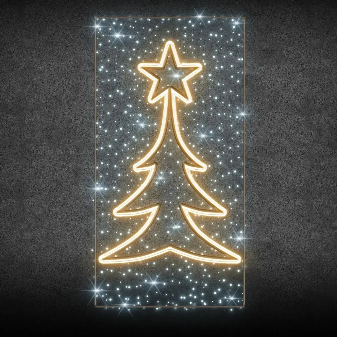 Easy Fix 2D LED fénydekoráció közvilágítási oszlopfához, 150 × 300 cm, jeges és melegfehér, alumínium