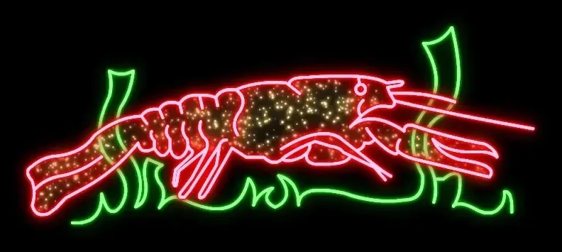 2D LED-es fényrák, 185 × 100 cm, álló, 3D nyomtatás, 3D nyomtatás