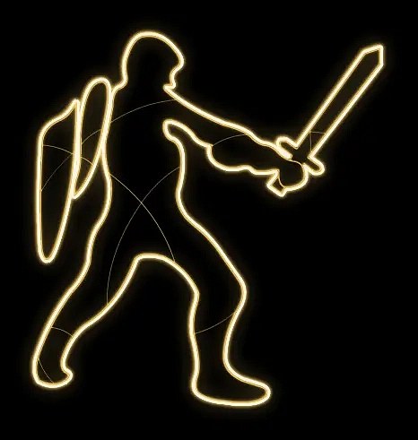 Easy Fix 2D LED fénylovag I., 200 x 180 x 59 cm, meleg fehér, álló, 3D-nyomtatás