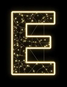 2D LED fény E betű, 85 × 120 cm, meleg fehér, 36 V, 13 W, 5 kg, 1 db, 1 db