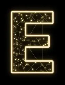 2D LED fény E betű, 85 × 120 cm, meleg fehér, 36 V, 13 W, 5 kg, 1 db, 1 db