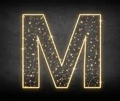 2D LED-es világítótest M betűvel, 120 × 120 cm, meleg fehér, 36 V, 13 W, 5 kg, 1 db, 1 db