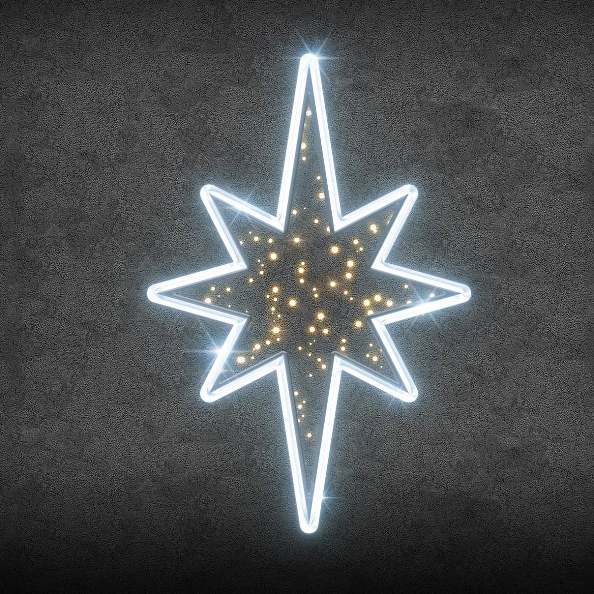 Easy Fix 2D LED csillagfény V., 60 × 86 × 5 cm, jeges fehér, lógó, meleg fehér, 3D nyomtatás, 3D nyomtatás