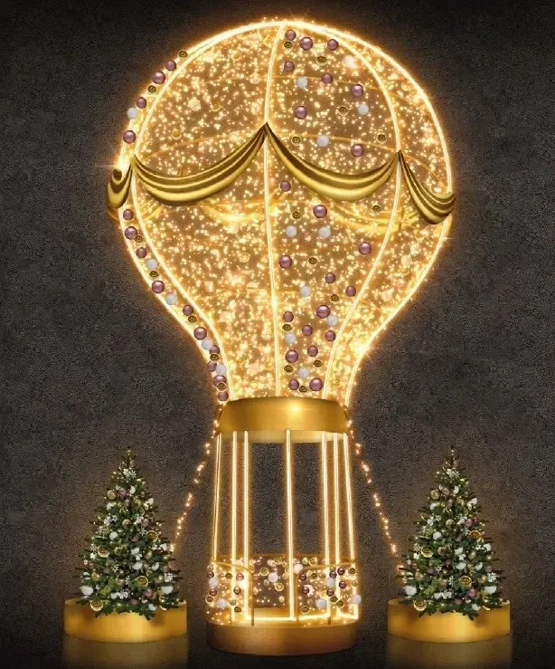 Eco Fix 3D LED fénygömb, 800 × 400 × 400 cm, meleg fehér, álló, alumínium, állva