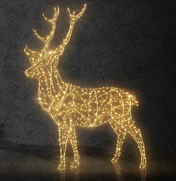 Eco Fix 3D LED fényszarvas 500 cm, jégfehér, alumínium, 3D LED fényszarvas, jégfehér, alumínium