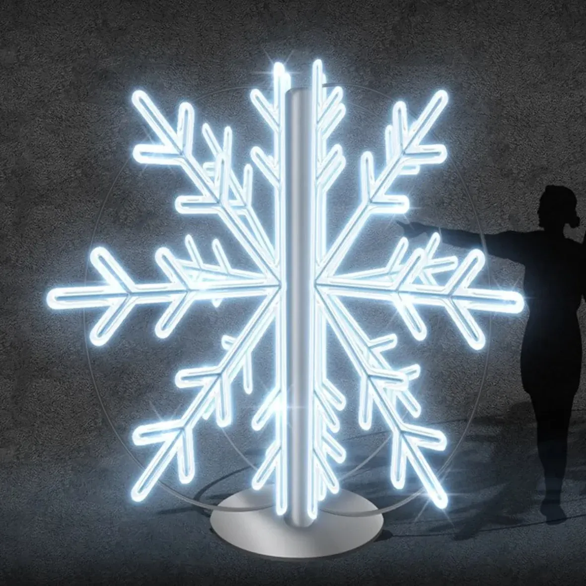 Eco Fix 3D LED reflektor 227 × 230 × 227 cm, jégfehér, álló, alumínium, állványos