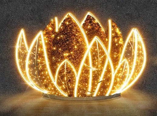 Eco Fix 3D LED világító tavirózsa, Ø 245 cm, meleg fehér, alumínium