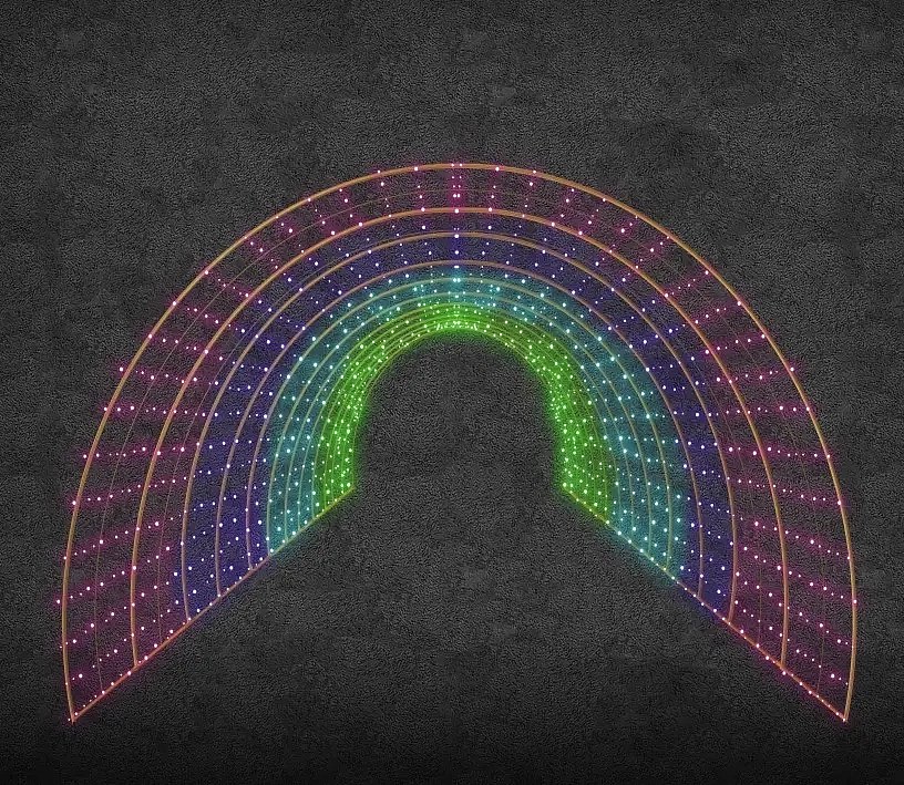 Twinkly 3D LED-es fényalagút RGB 340 × 220 × 200 cm