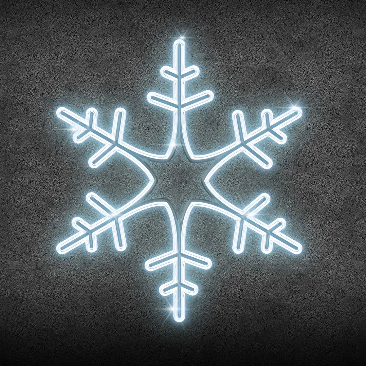 XXIII 2D LED hópehely, függeszthető, átmérő: 75 cm, jégfehér, 3D-nyomtatás, fehér