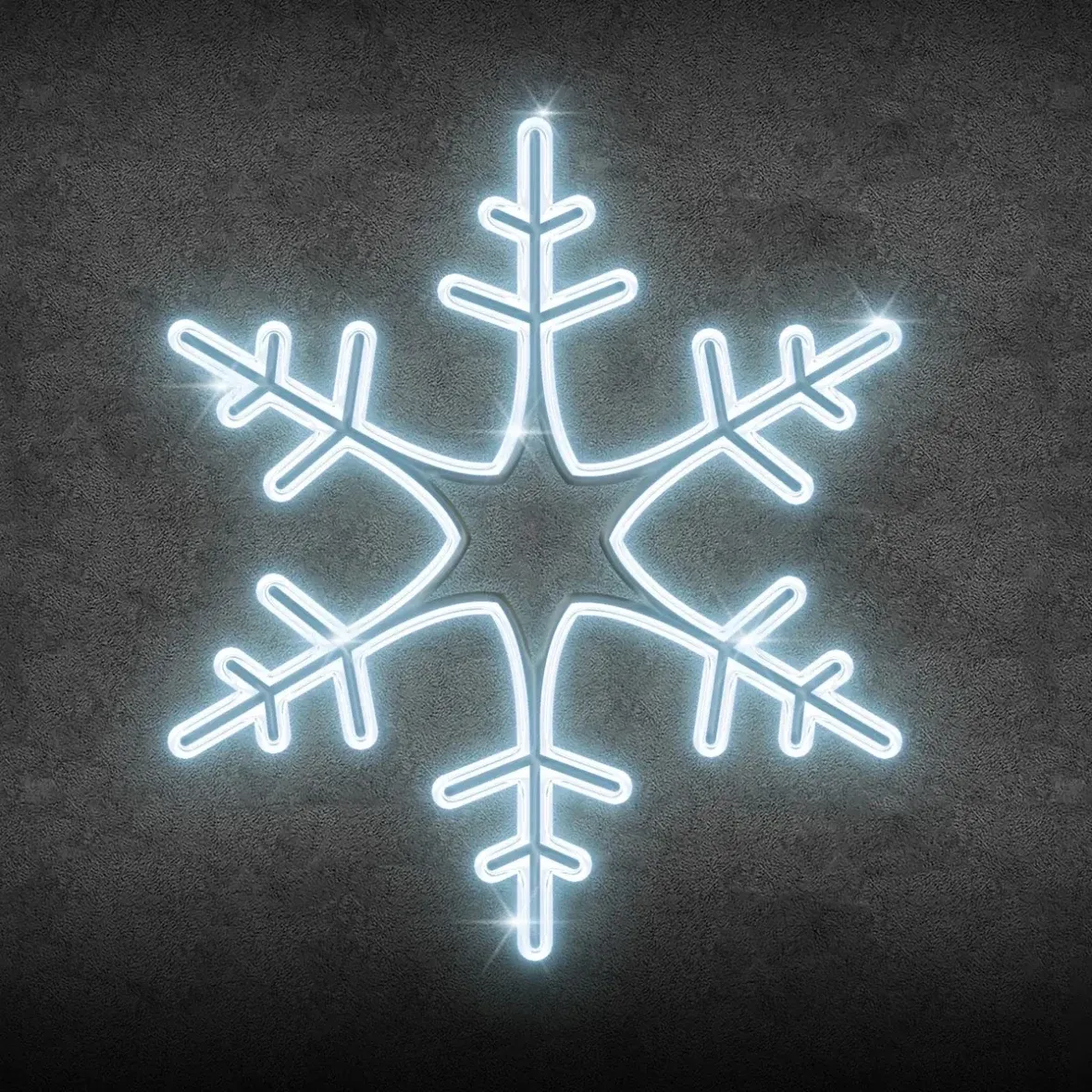 XXIII 2D LED hópehely, függeszthető, átmérő: 75 cm, jégfehér, 3D-nyomtatás, fehér