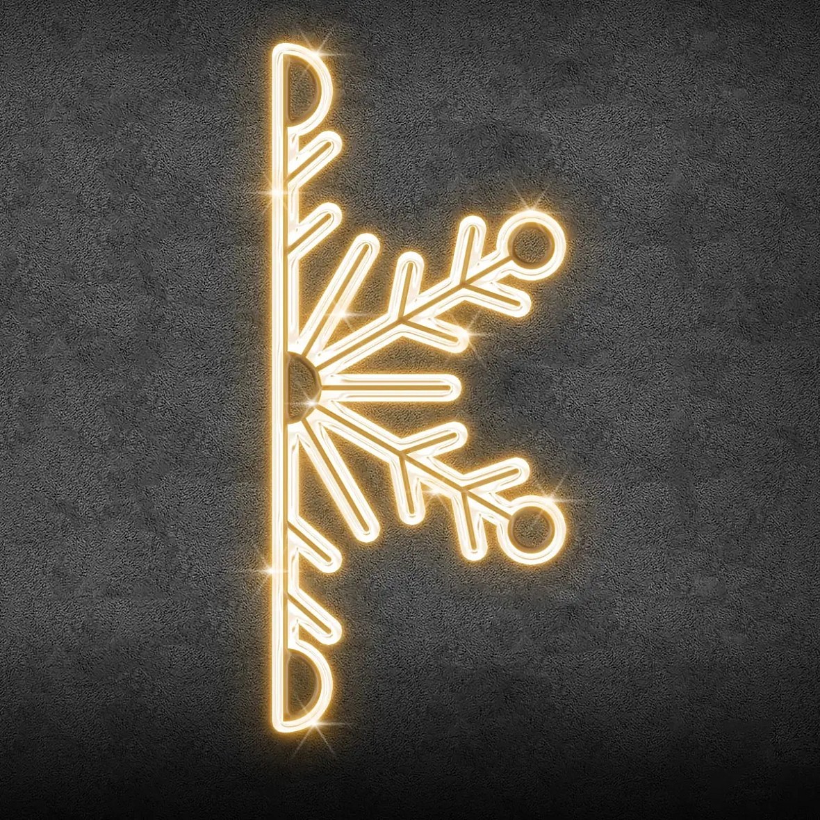 2D LED Half Flake I, lógó, 100 × 45 cm, meleg fehér, alumínium