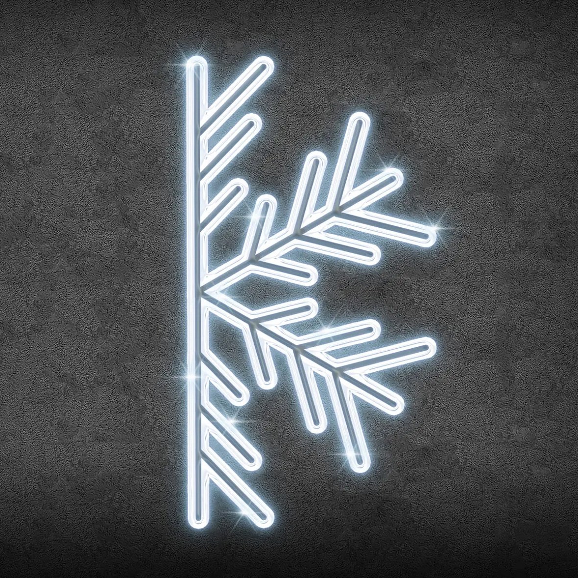 2D LED félpehely fény II, lógó, 200 × 100 cm, jeges fehér, alumínium, jégfehér