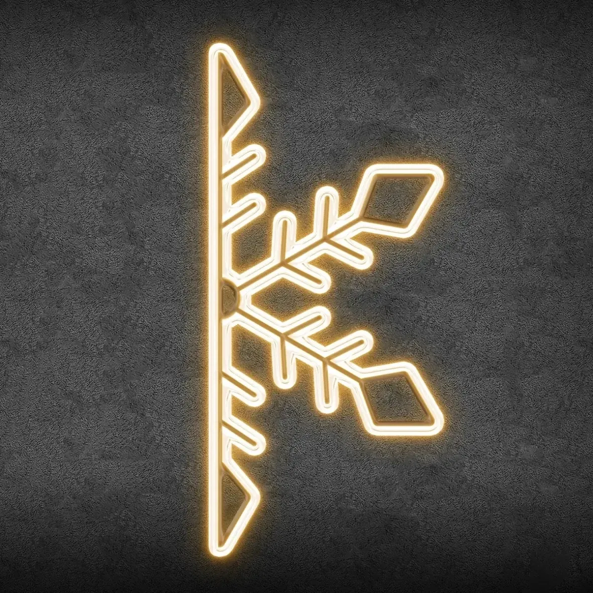 2D LED Half Flake III, lógó, 120 × 55 cm, meleg fehér, alumínium, 2D LED Half Flake III, lógó, 120 × 55 cm, melegen fehér, alumínium
