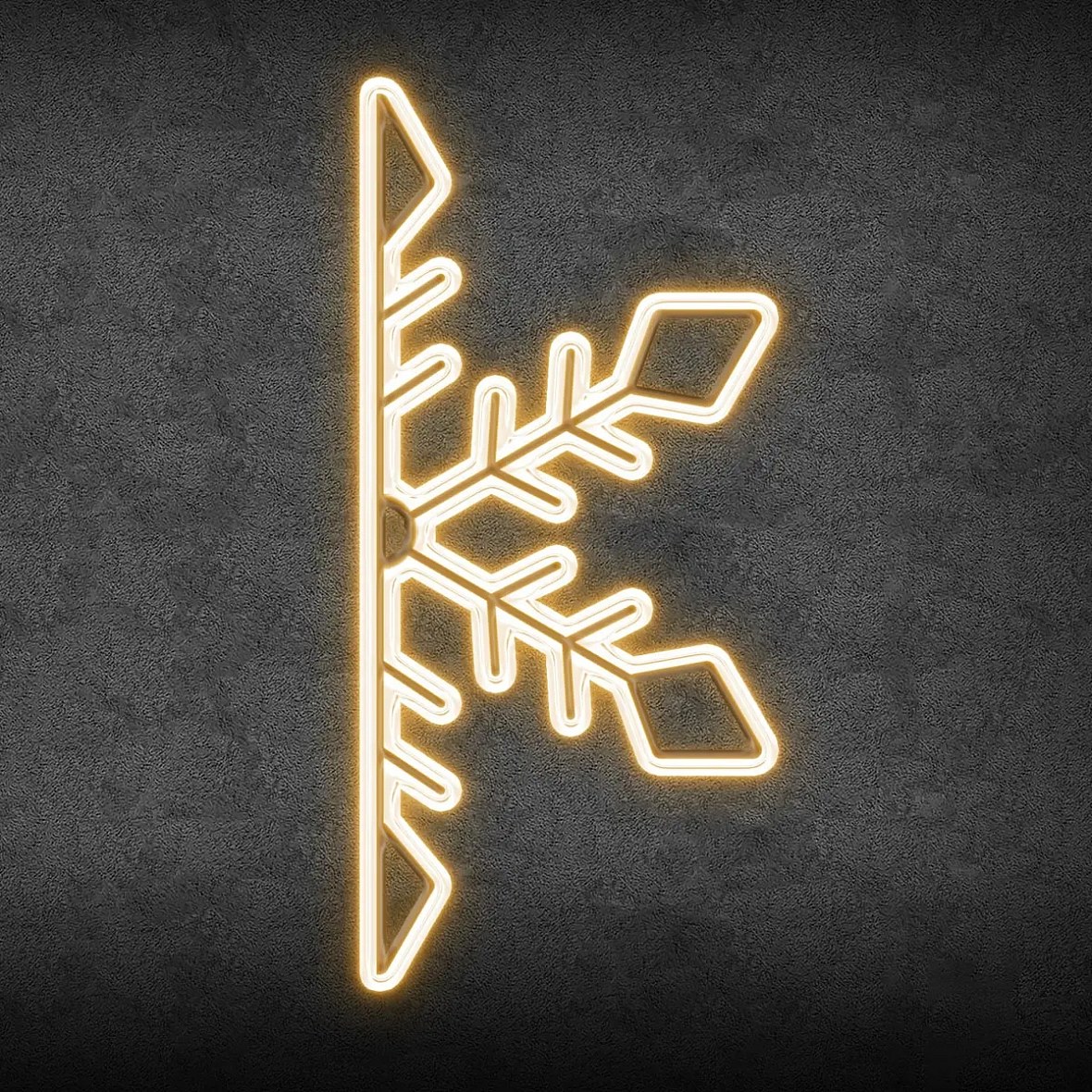 2D LED Half Flake III, lógó, 70 × 150 cm, meleg fehér, alumínium, 2D LED Half Flake III, lógó, 70 × 150 cm, melegen fehér, alumínium
