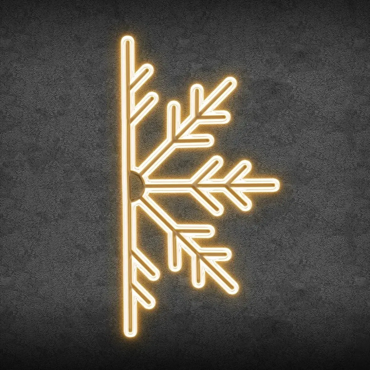 2D LED Half Flake Light IV, lógó, 300 × 153 cm, meleg fehér, alumínium, 2D LED Half Flake Light IV, lógó, 300 × 153 cm, meleg fehér, alumínium