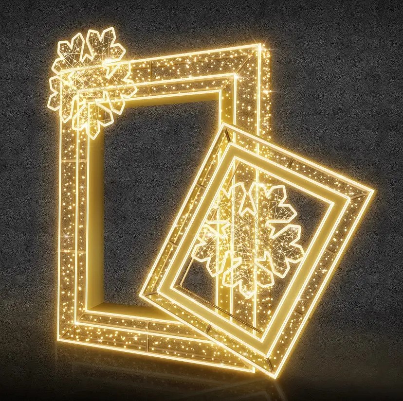 Eco Fix 3D LED fénykeret, 180 × 225 cm, melegfehér, alumínium