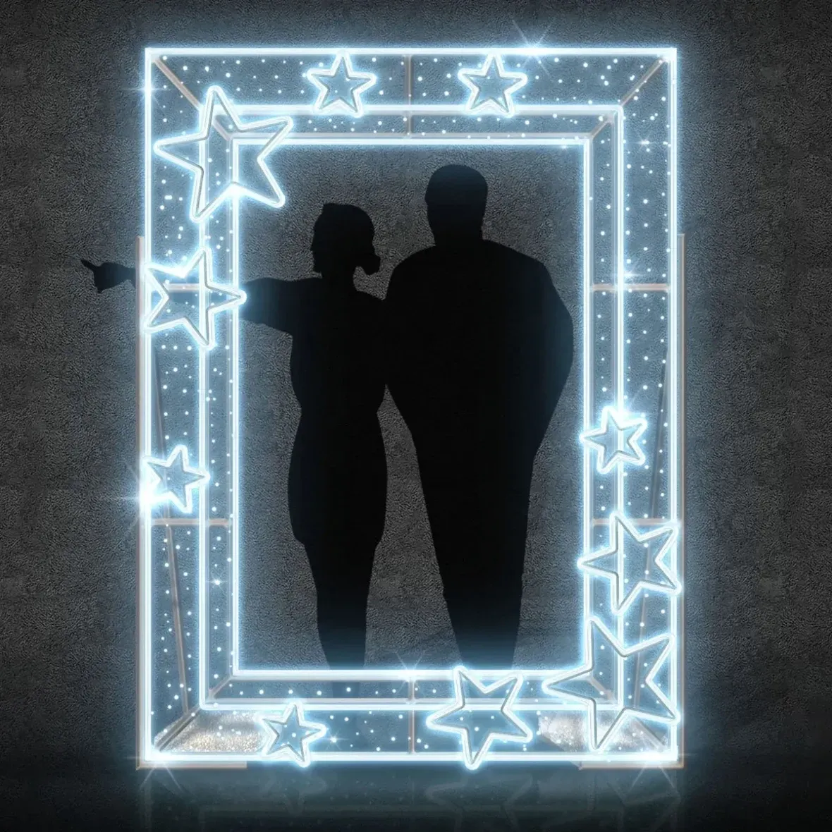 Eco Fix 2D LED fénykeret, 170 × 220 cm, jégfehér, állva