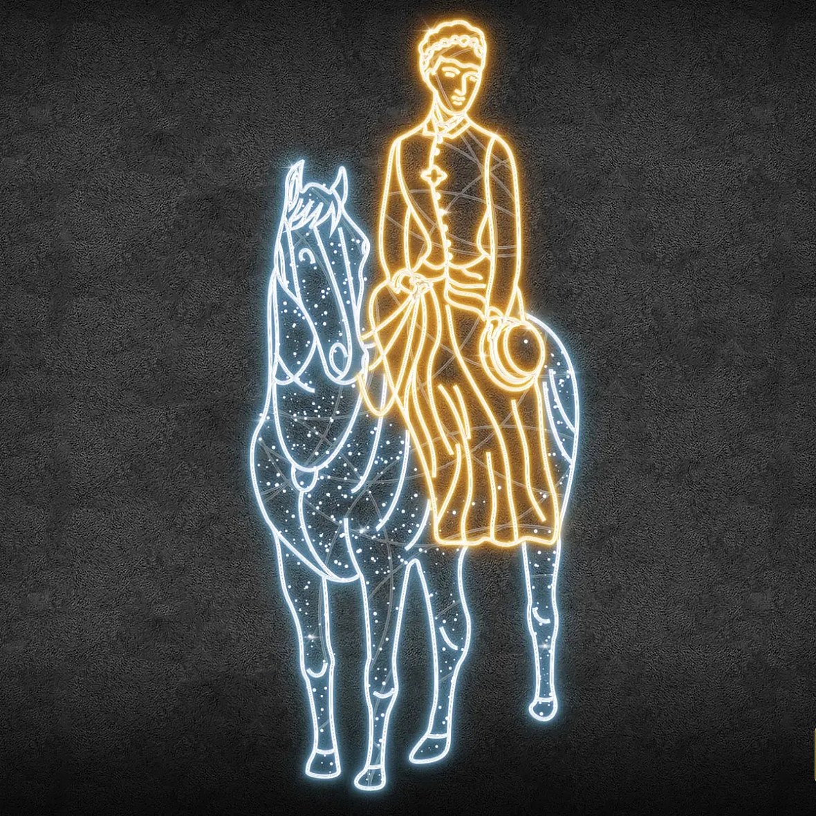 Eco Fix 2D LED Sissi lovaglás, 305 × 130 × 8 cm, meleg és jeges fehér, álló, 3D nyomtatás, 3D nyomtatás