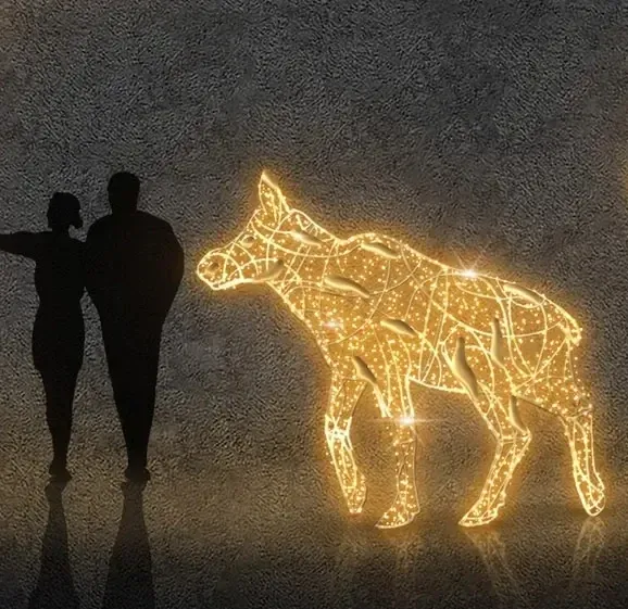 Eco Fix 3D LED világítású szarvasborjú, WS2A, 210 × 240 × 55 cm, alumínium