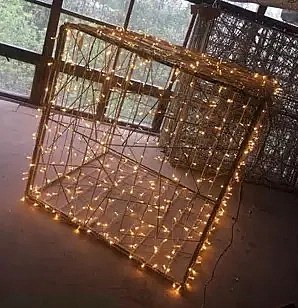 3D LED-es fényajándék masnival, 130 × 120 cm, meleg fehér, alumínium, 3D LED-es fényajándék masnival, 130 × 120 cm, meleg fehér, alumínium
