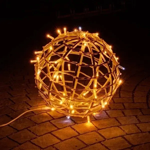 3D LED fénygömb, átmérő 100 cm, meleg fehér, 230 V, 24,5 W, 9 kg, 2 db, 2 részes